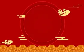 红色背景橙科技底纹主KV