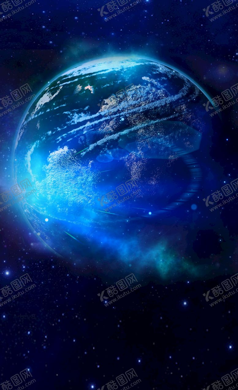 编号：12076309120149529126【酷图网】源文件下载-神秘星球宇宙蓝色星空