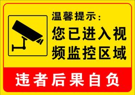 警示温馨提示进入监控区