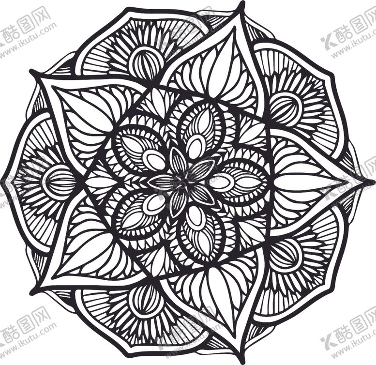 编号：81697310020828118397【酷图网】源文件下载-曼陀罗花纹