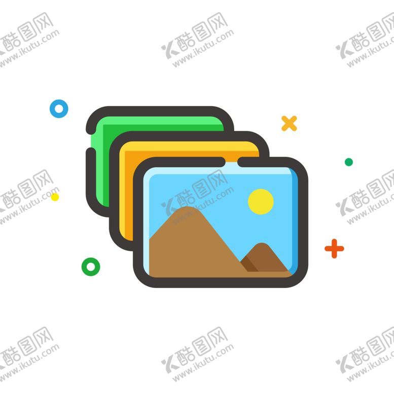 编号：50281409190810083899【酷图网】源文件下载-潮流色彩图标标志图形装饰素材