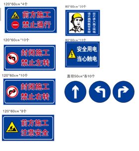 禁止标识  直行  右转 左转