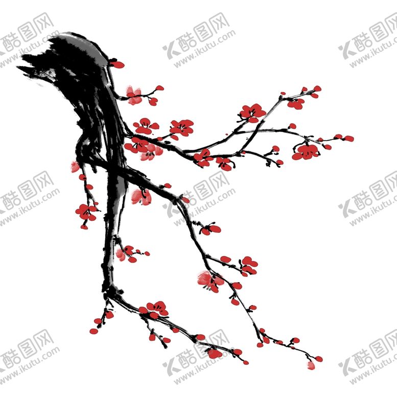 编号：25016412012100399969【酷图网】源文件下载-水墨梅花