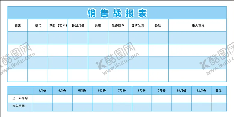 编号：34591102100424313319【酷图网】源文件下载-销售战报表