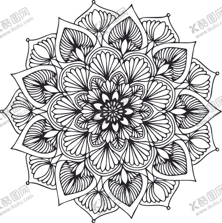 编号：41686010122037011564【酷图网】源文件下载-曼陀罗花纹