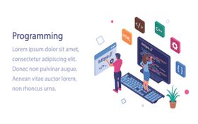 办公场景创意插画