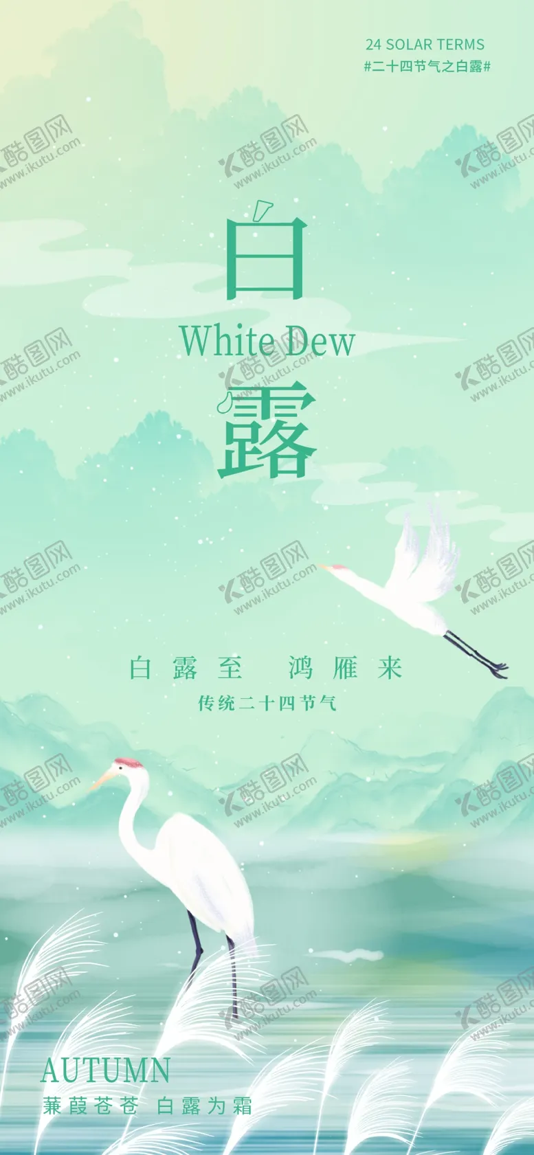 编号：27014001142129067603【酷图网】源文件下载-二十四节气白露海报