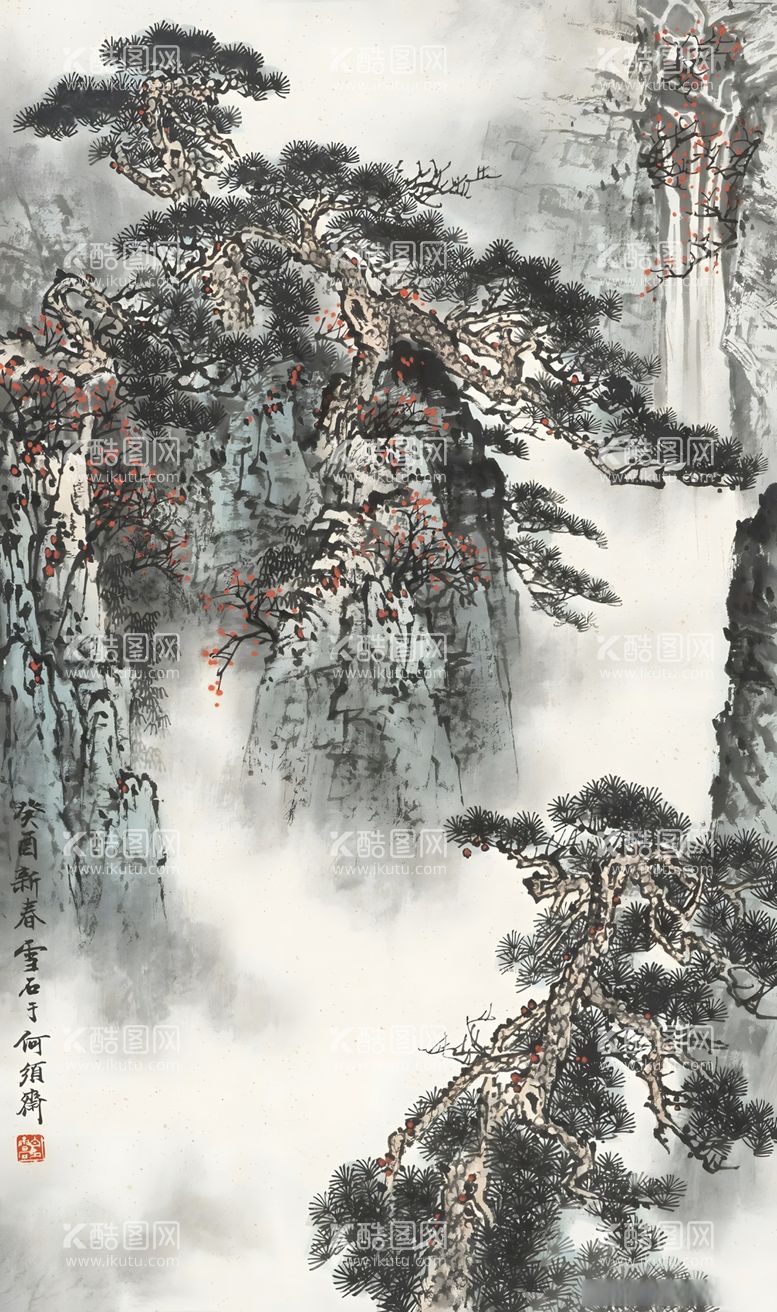 编号：80180712071332438136【酷图网】源文件下载-水墨画风景