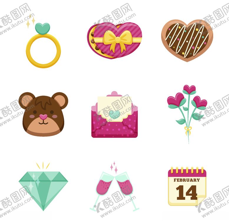 编号：51316009250159078292【酷图网】源文件下载-浪漫情人节元素