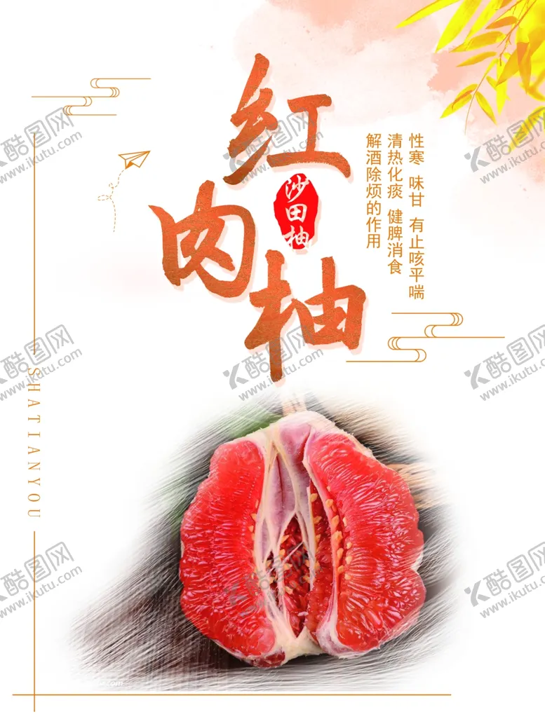 编号：64866109120351571610【酷图网】源文件下载-红柚肉沙田柚海报