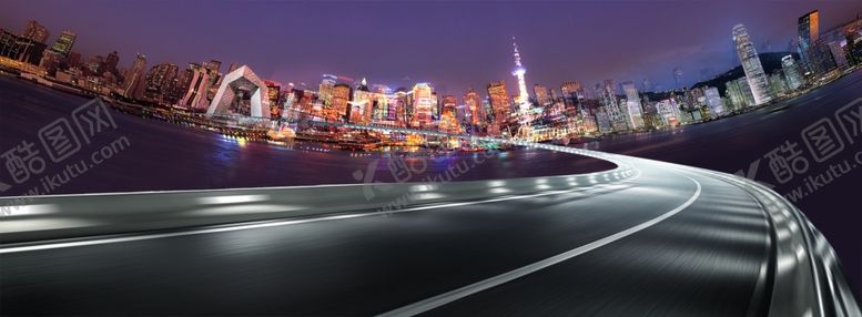 编号：40996210021926344149【酷图网】源文件下载-汽车高速都市夜景猕霓虹灯