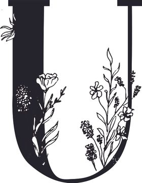 手绘花纹字母