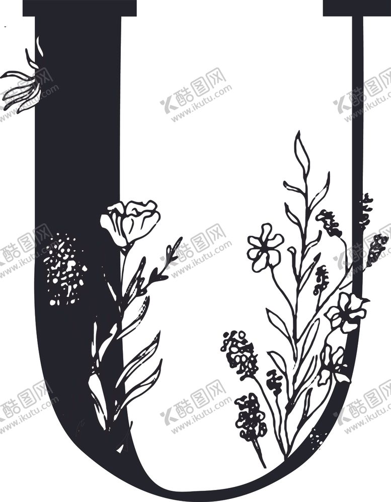 编号：31537509230843152832【酷图网】源文件下载-手绘花纹字母