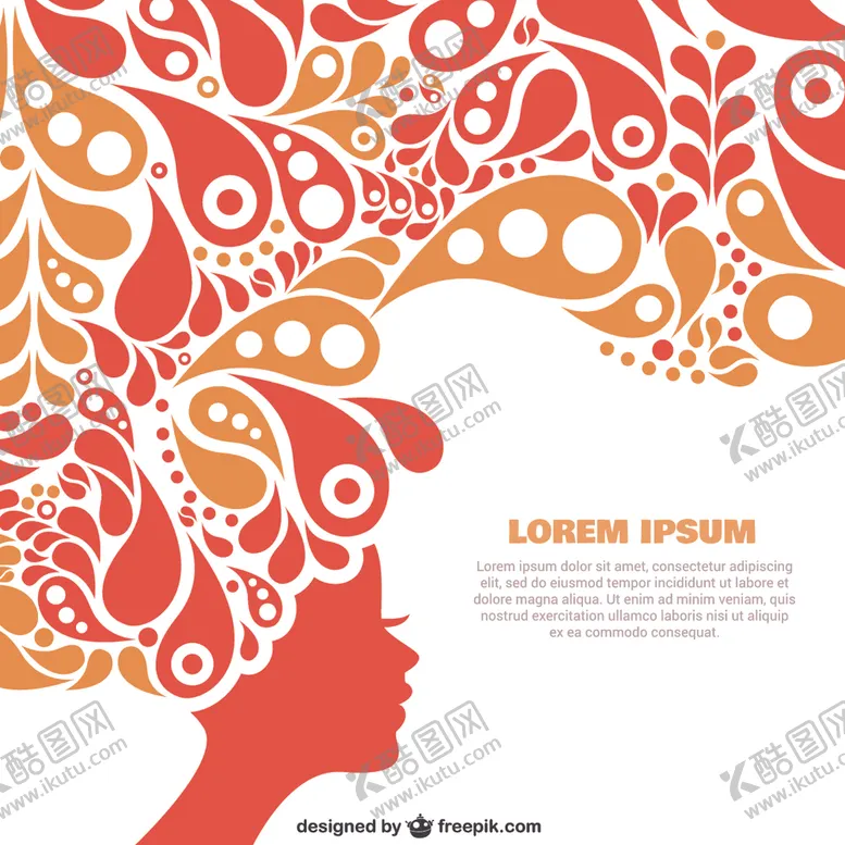 编号：59611209221239163572【酷图网】源文件下载-花纹女子头像