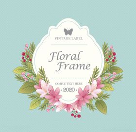 精美花朵边框矢量欧式边框卡片