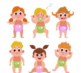 可爱卡通婴儿设计矢量素材