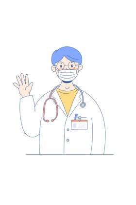 卡通人物门诊医生PNG