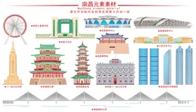 南昌地标插画