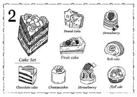 手绘美味糕点插画