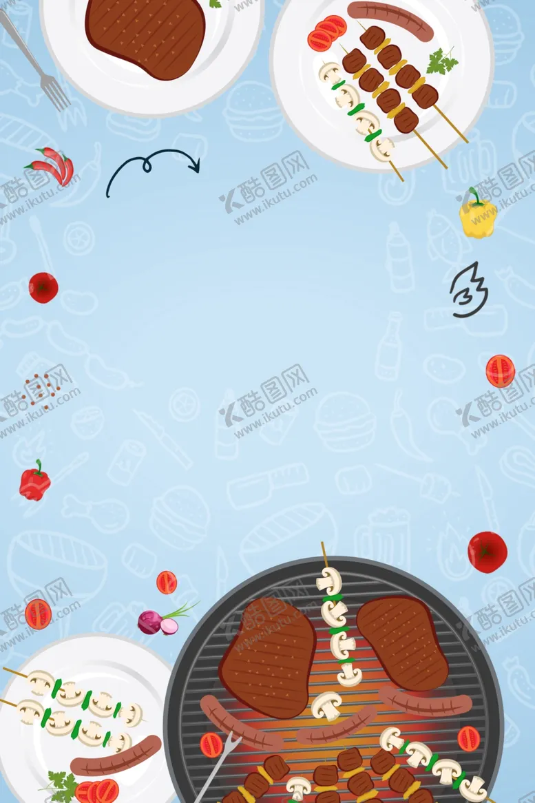 编号：93582002130910064766【酷图网】源文件下载-撸串海报背景