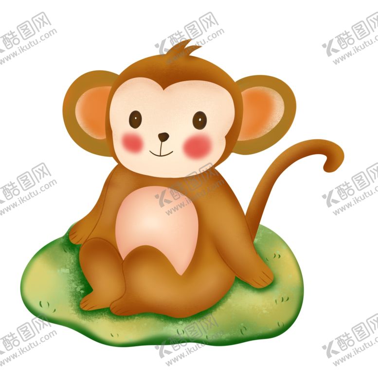 编号：25065809292149112457【酷图网】源文件下载-坐着的小猴子插画
