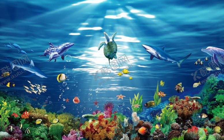 编号：42638510041221139568【酷图网】源文件下载-阳光下的海底世界