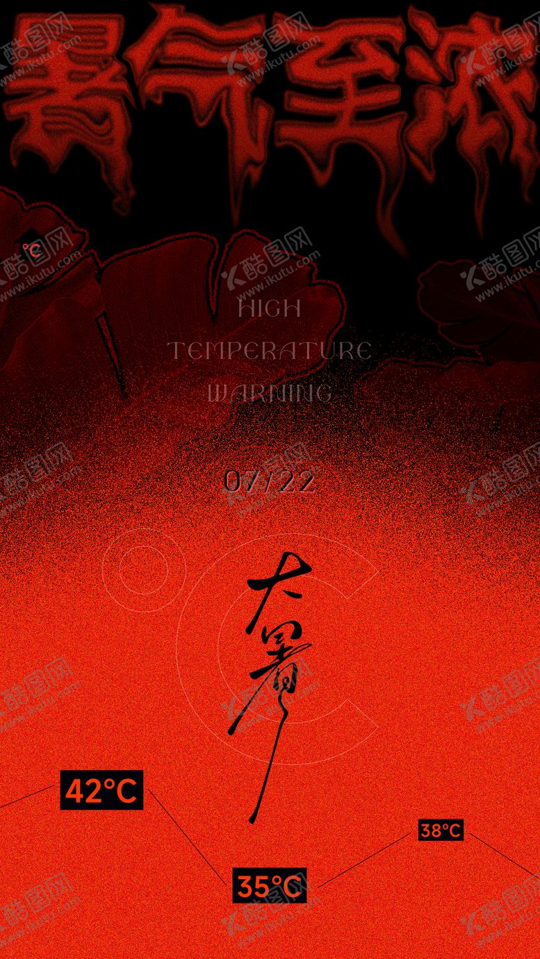编号：84835407222210026294【酷图网】源文件下载-2025大暑高温节气创意高级海报