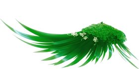 绿色植物壁画砖墙壁纸