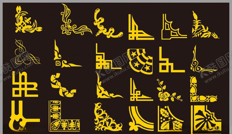 编号：67070010212024549522【酷图网】源文件下载-角花花纹花边边框