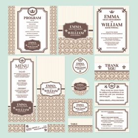 复古风格婚礼邀请函设计