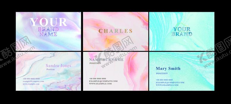 编号：17911604051412211575【酷图网】源文件下载-多彩渐变名片设计模板