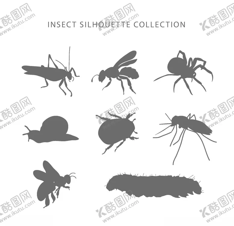编号：16604707010025174817【酷图网】源文件下载-昆虫剪影