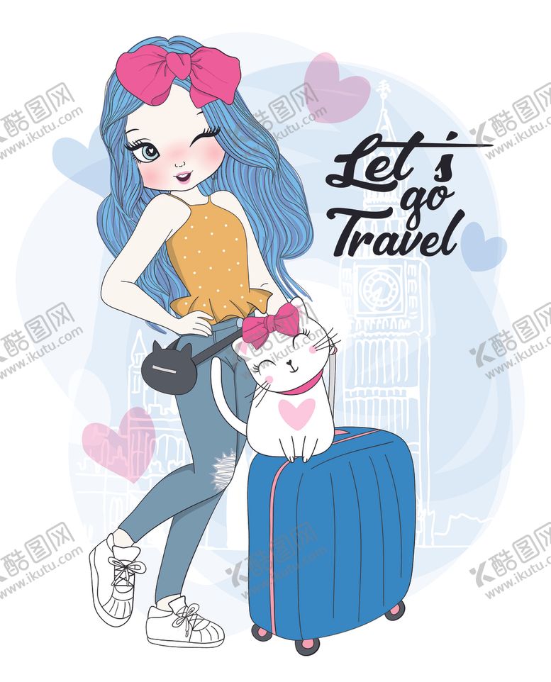 编号：10253010300109002377【酷图网】源文件下载-时尚手绘女孩