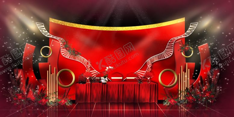 编号：22837907041528015475【酷图网】源文件下载-红色婚礼设计背景图片