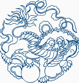 青花瓷花纹植物中国风背景样