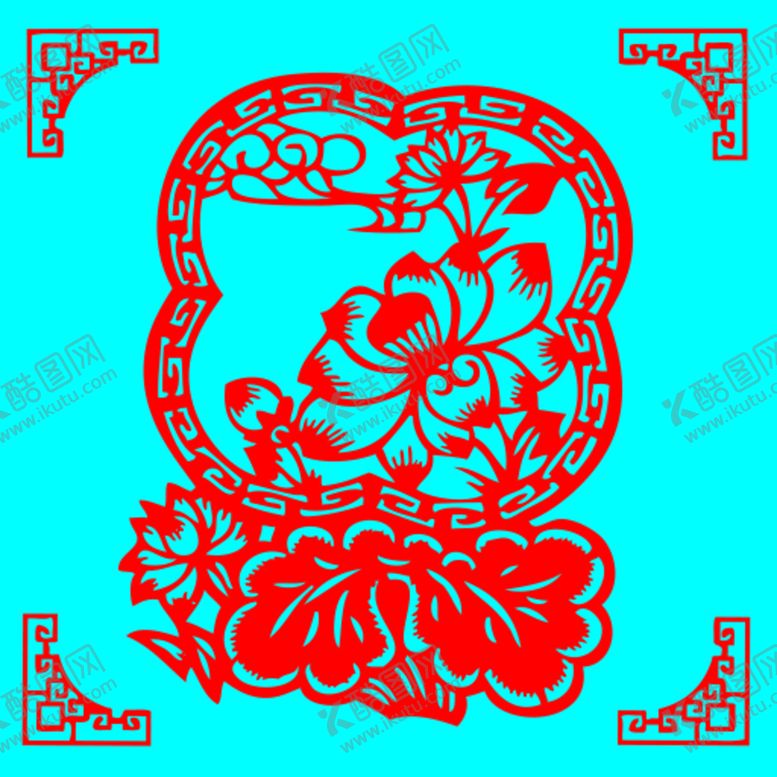 编号：31756209252229481086【酷图网】源文件下载-莲花剪纸