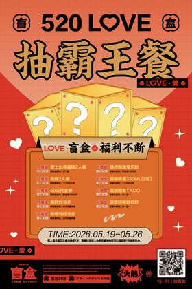 520盲盒霸王餐餐饮海报