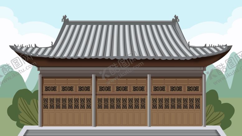 编号：75631610252120073427【酷图网】源文件下载-中国风建筑插画