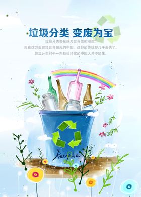 垃圾分类公益活动海报素材