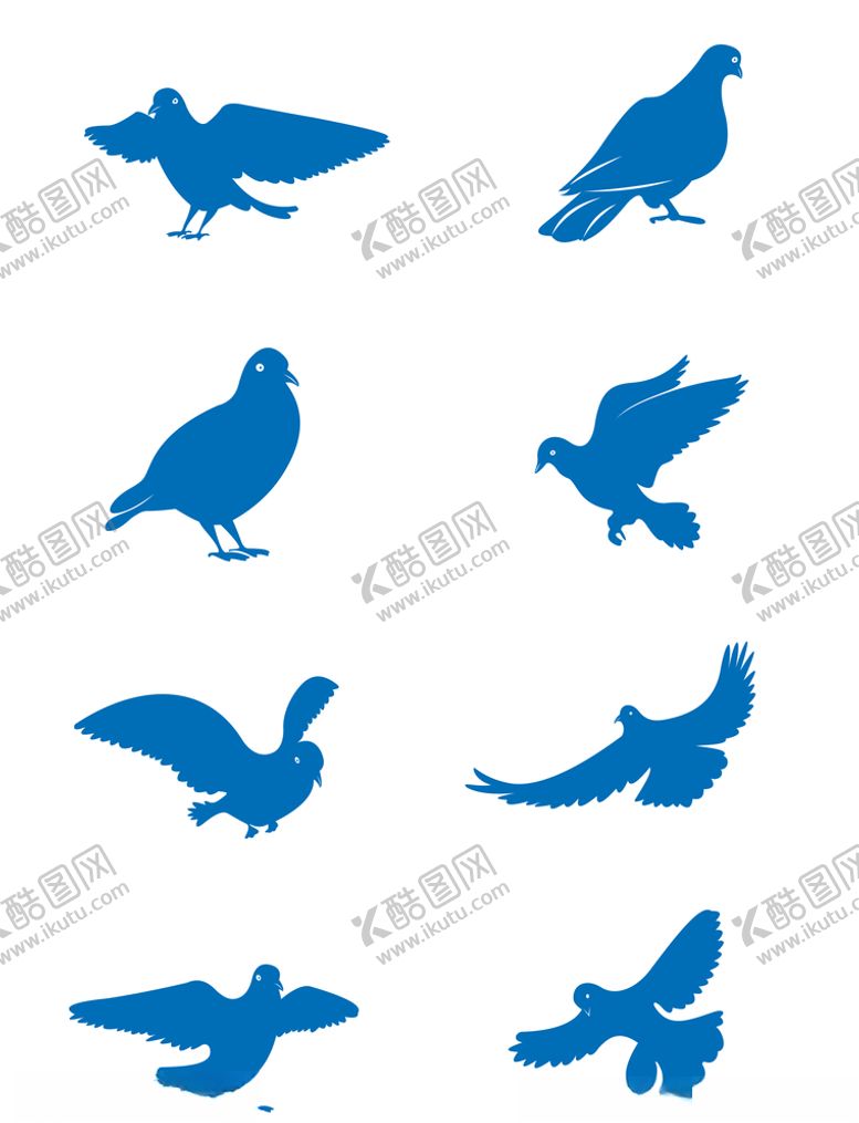 编号：65178510292202348610【酷图网】源文件下载-鸽子剪影