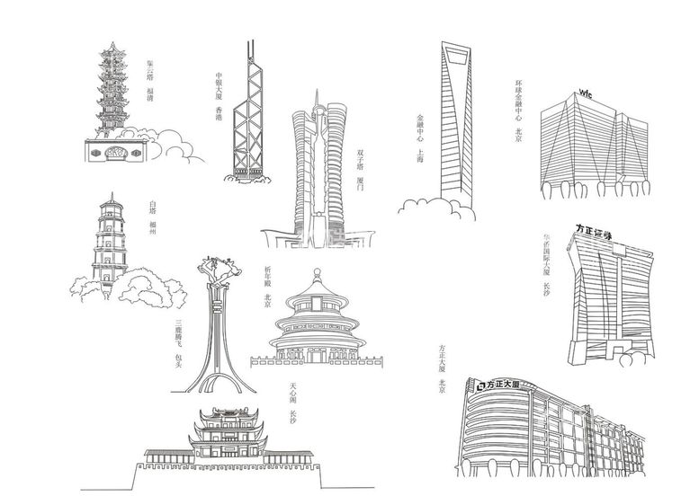 编号：63223411052003303162【酷图网】源文件下载-知名建筑线稿