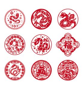 蛇年新年窗花设计