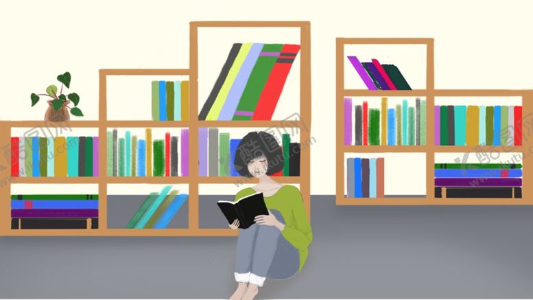 编号：33571610301915338363【酷图网】源文件下载-图书馆看书