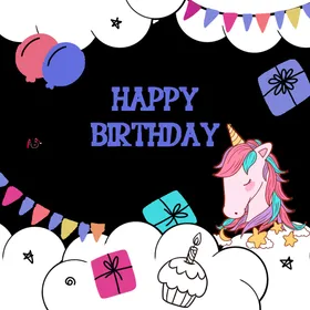 生日快乐聚会宴贺卡周岁