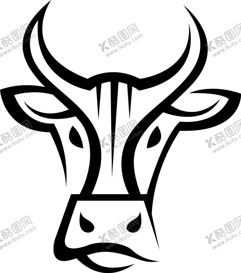 编号：61590309272018109437【酷图网】源文件下载-牛头简笔画
