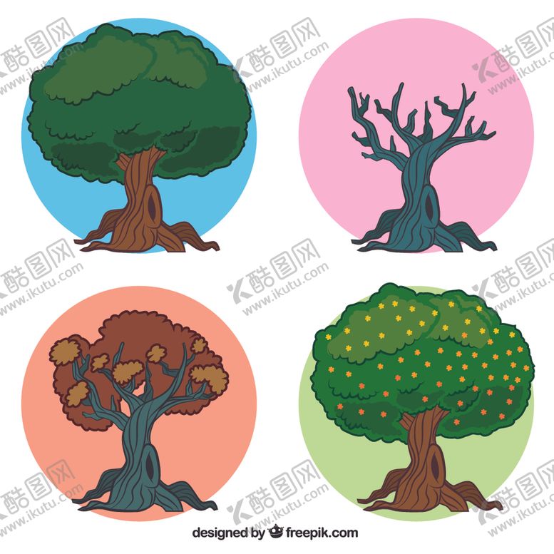编号：85498109232142057590【酷图网】源文件下载-季节性树插图