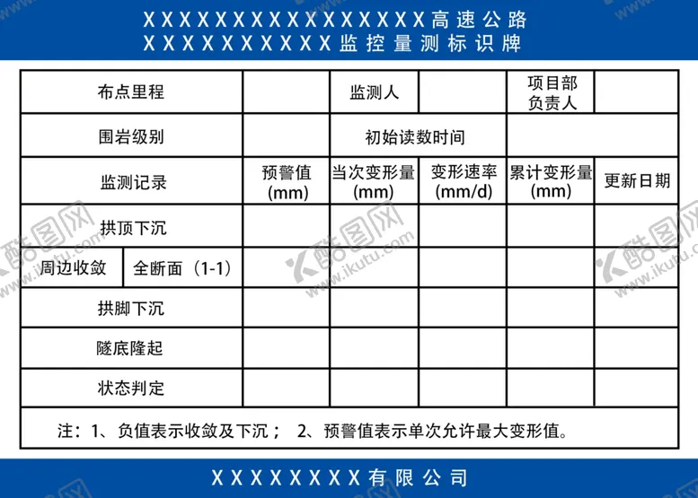 编号：59540601261732448806【酷图网】源文件下载-监控量测标识牌