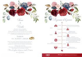 玫瑰婚礼流程请柬欧美