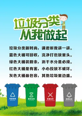 垃圾分类从我做起设计海报设计广告设计