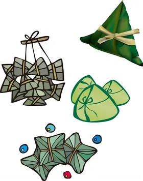 手绘粽子端午节素材五月初五端午节展板